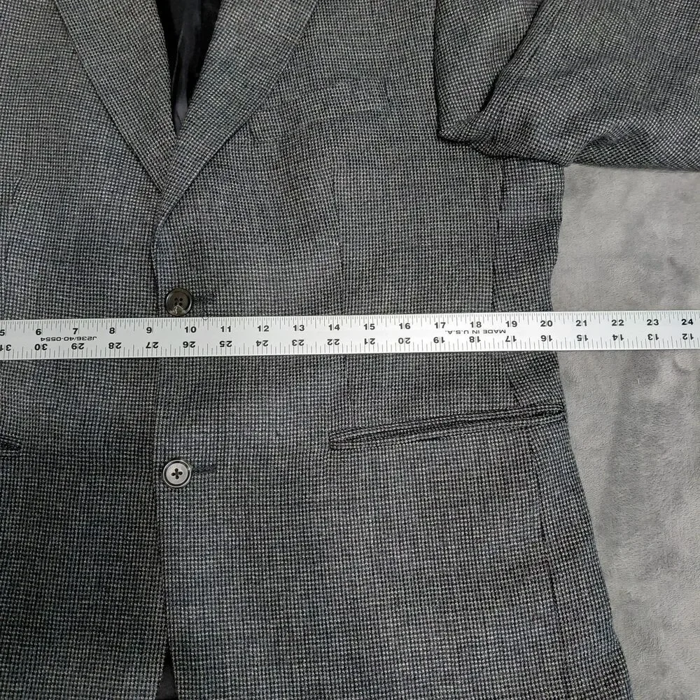 Ralph Lauren LRL Blazer Sport Coat Mens Size 40S Gray 100% Lambswool Suit Jacket